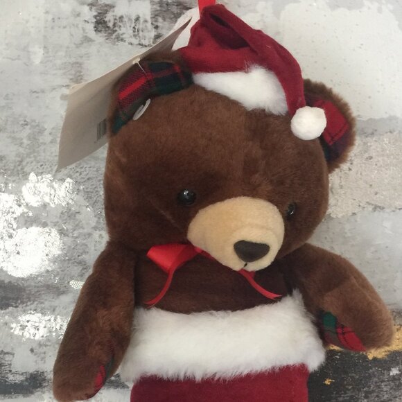 Vintage 1970's Christmas Teddy in Stocking - Picture 7 of 13